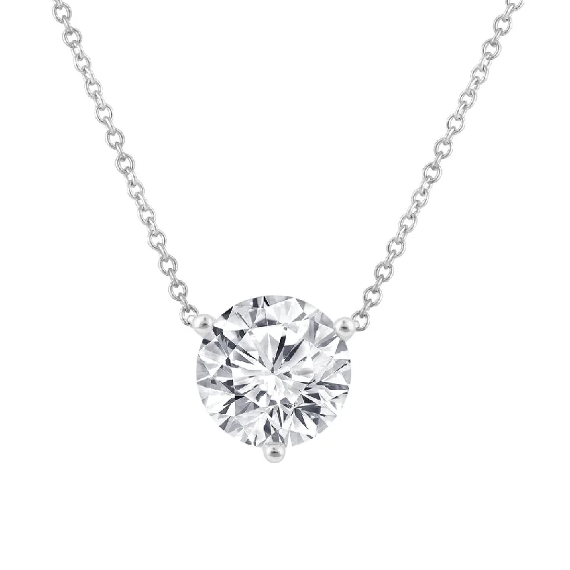 Round Lab Grown Diamond Solitaire Necklace