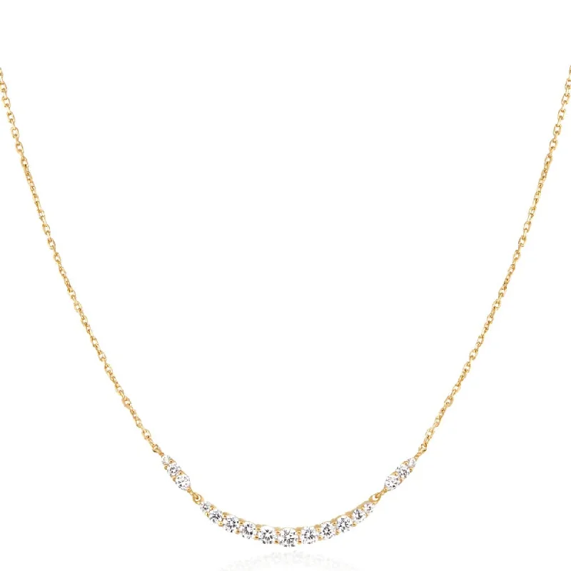 Ania Haie Gold Arc Pavé Necklace