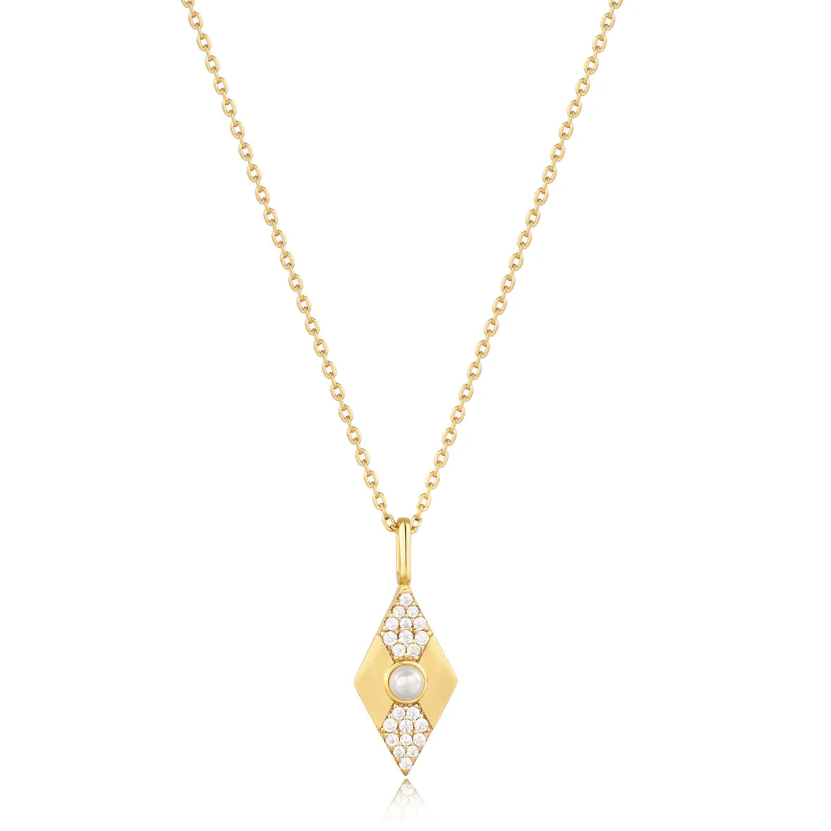 Ania Haie Gold Geometric Pearl Pendant