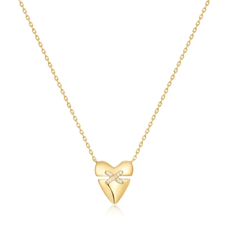 Ania Haie Gold Heart Pavé Necklace