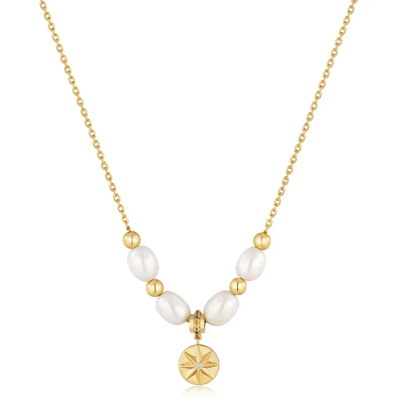 Ania Haie Gold Pearl Star Pendant