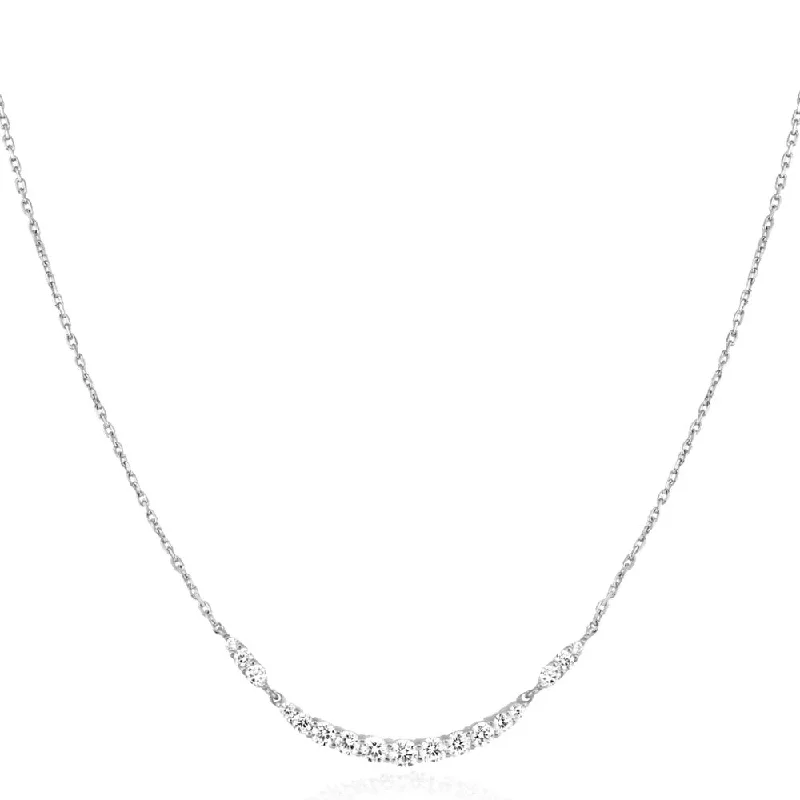 Ania Haie Silver Arc Pavé Necklace