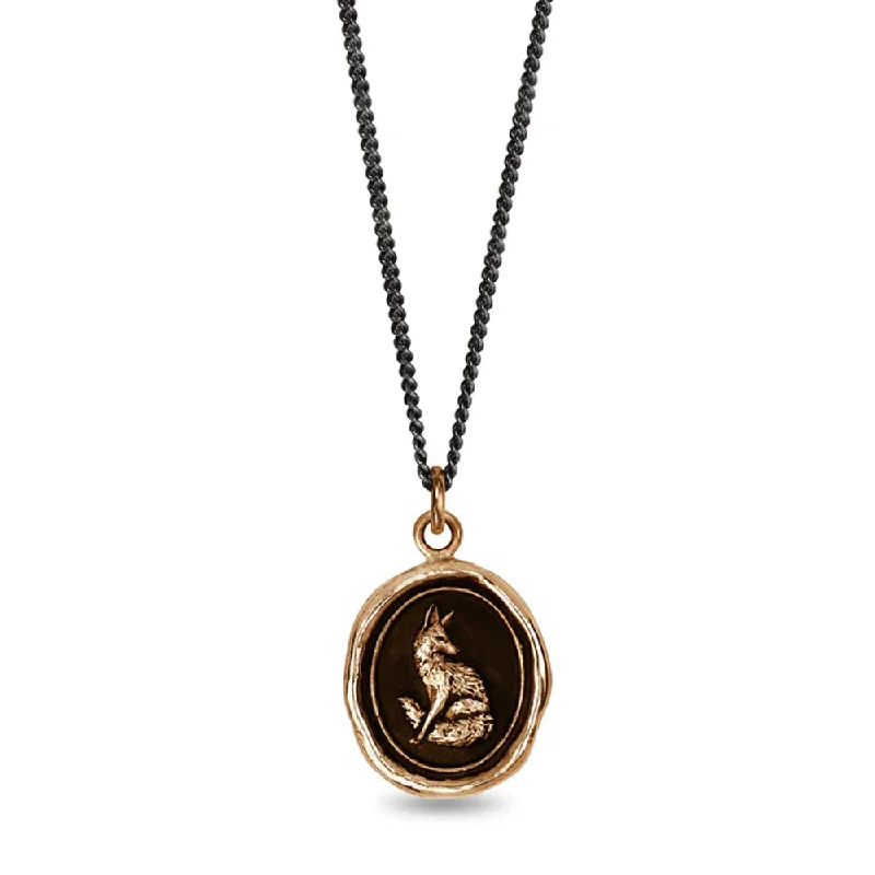 Bronze & Sterling Silver Fox Talisman Necklace - "Trust in Yourself"