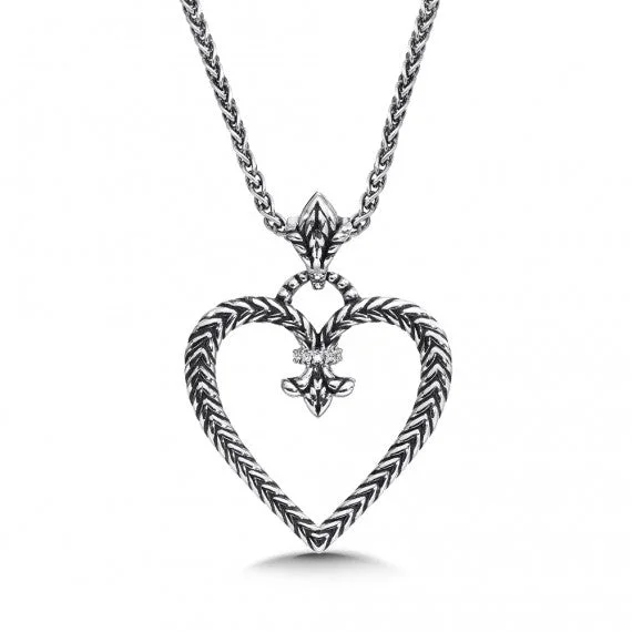 Color SG - Fleur De Lis Heart Pendant