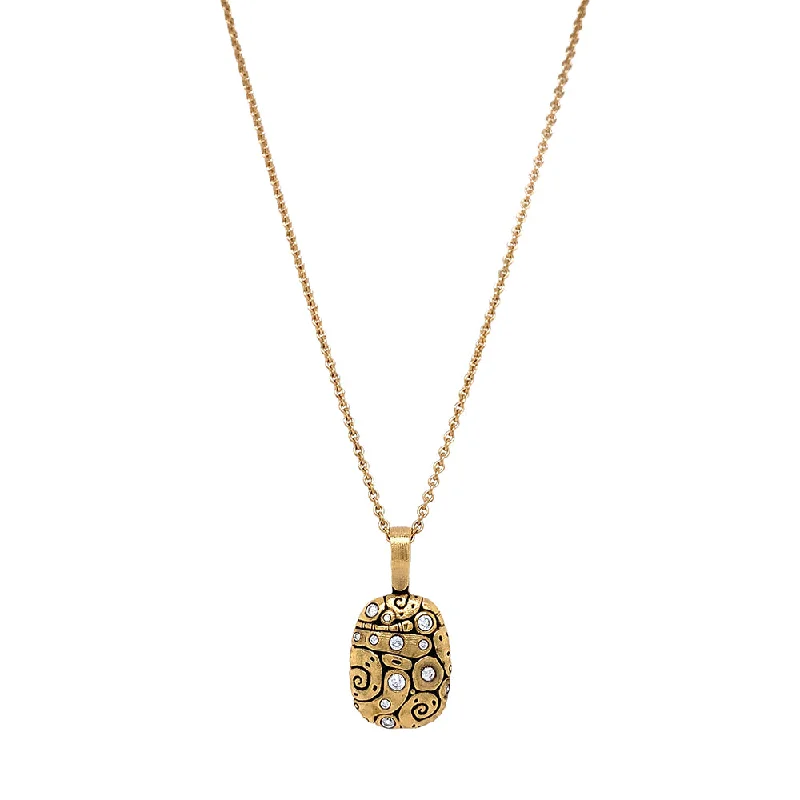 Diamond & Yellow Gold Pendant - "Flora"