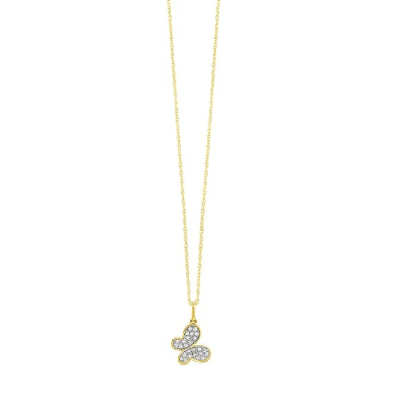 Gold & Diamond Butterfly Pendant