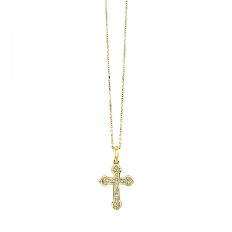 Gold & Diamond Cross Pendant