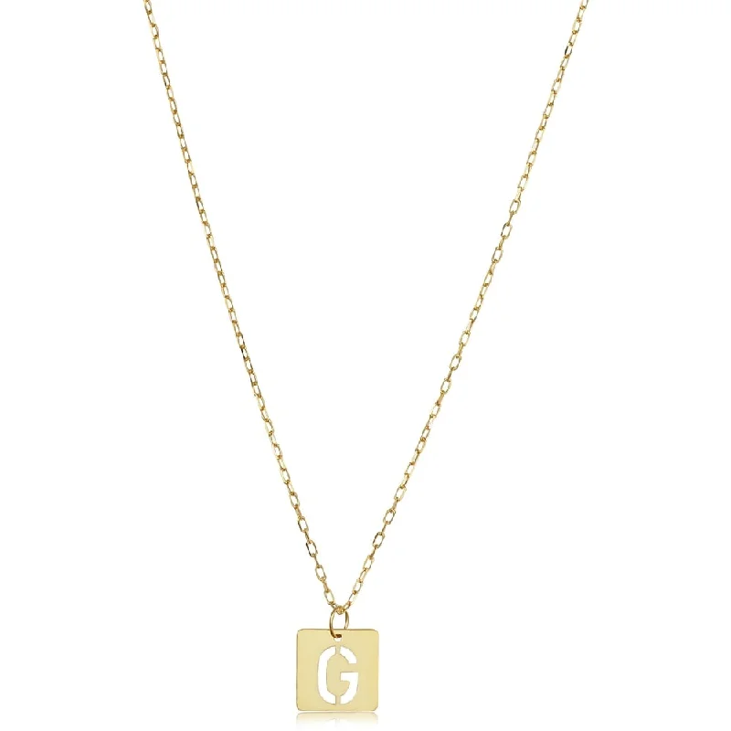 Gold Block Letter "G" Necklace