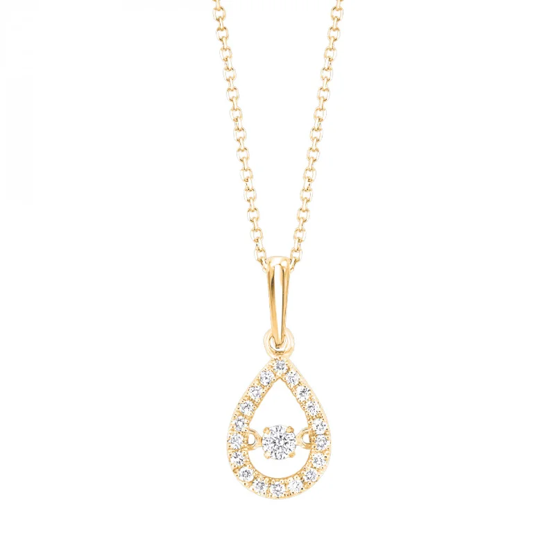 Gold 'Rhythm of Love' Diamond Pear Shape Pendant