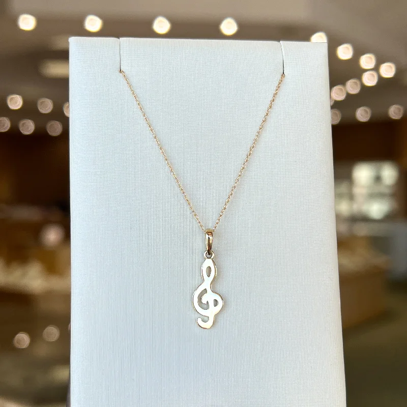 Gold Treble Clef Pendant