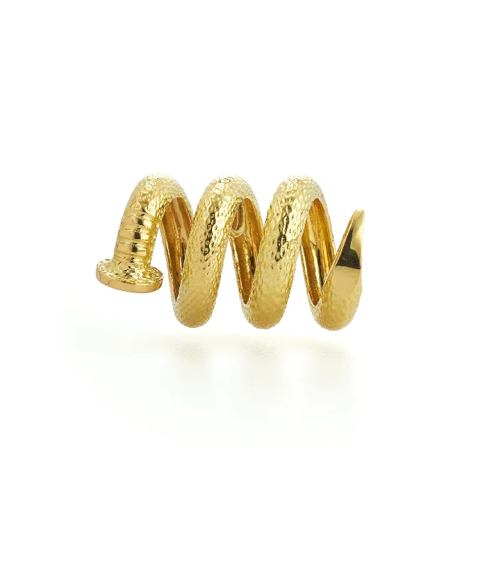 men’s black titanium ring Nail Pendant, Hammered 18K Gold