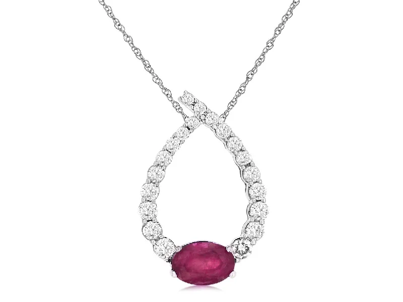 Ruby & Diamond Drop Pendant