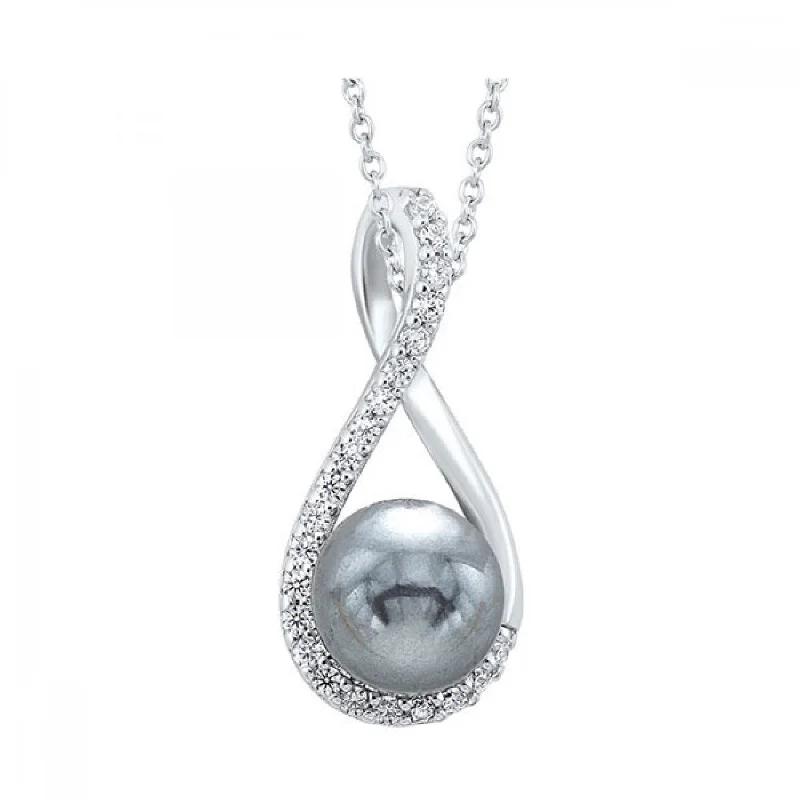 Silver Black Pearl Pendant