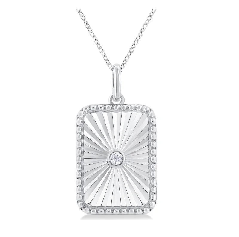 Silver Medallion Pendant with Diamond Accent