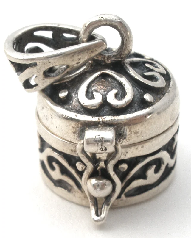 Sterling Silver Prayer Box Pendant Vintage