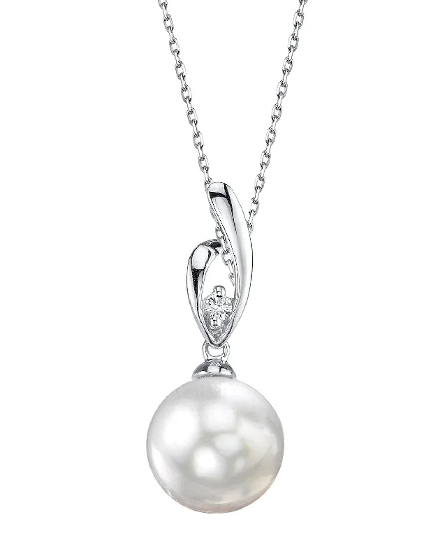 White South Sea Pearl & Diamond Asterie Pendant