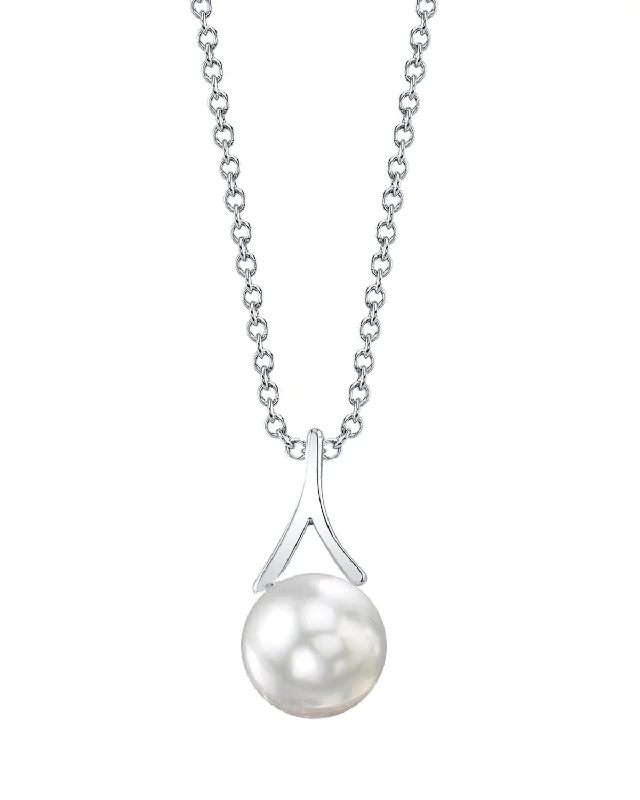 White South Sea Pearl Wren Solitaire Pendant