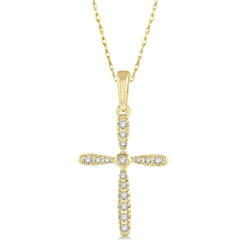 Gold Diamond Cross Pendant