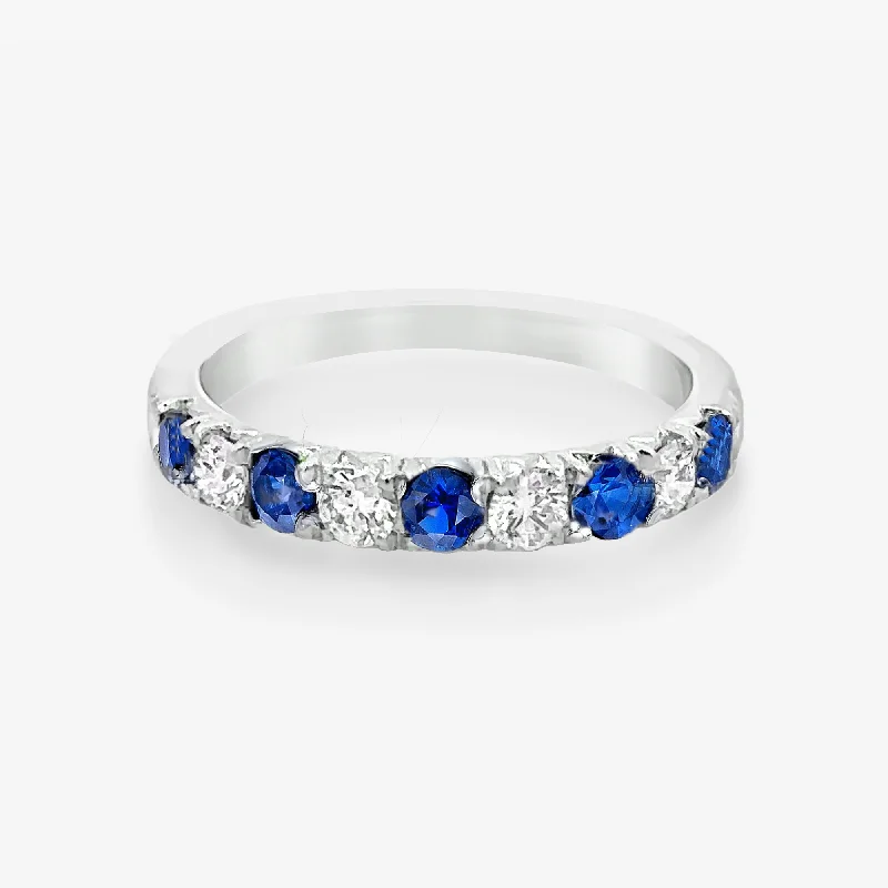 0.55CT Sapphire & Diamond Halfway Rings