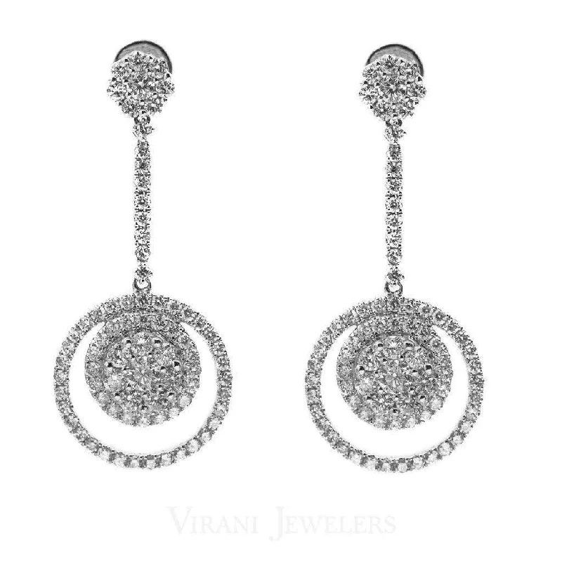 1.72CT Diamond Drop Karma Earrings Set In 18K White Gold