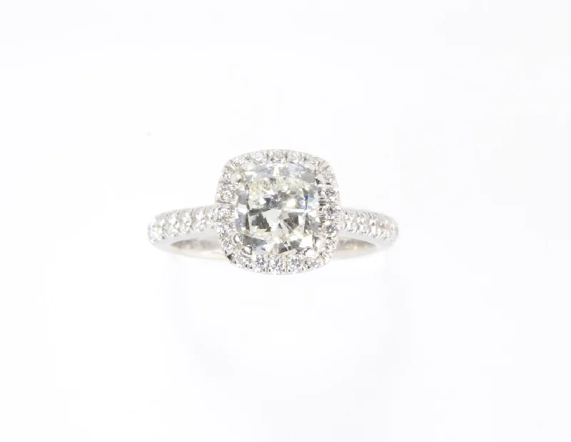 14K WHITE GOLD 1.70ctw DIAMOND ENGAGEMENT RING SIZE 4.5