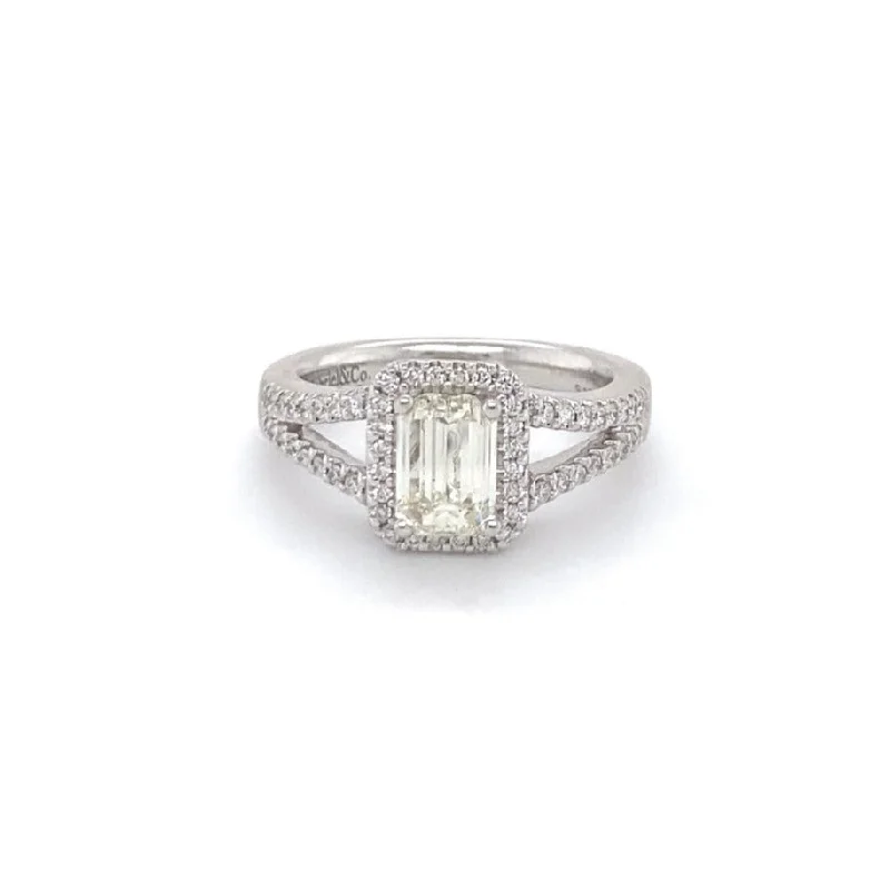 1.25ct Emerald Diamond White Gold Engagement Ring