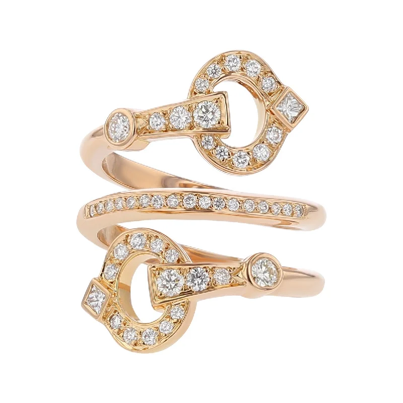 18K Rose Gold Diamond Triple Bypass Ring