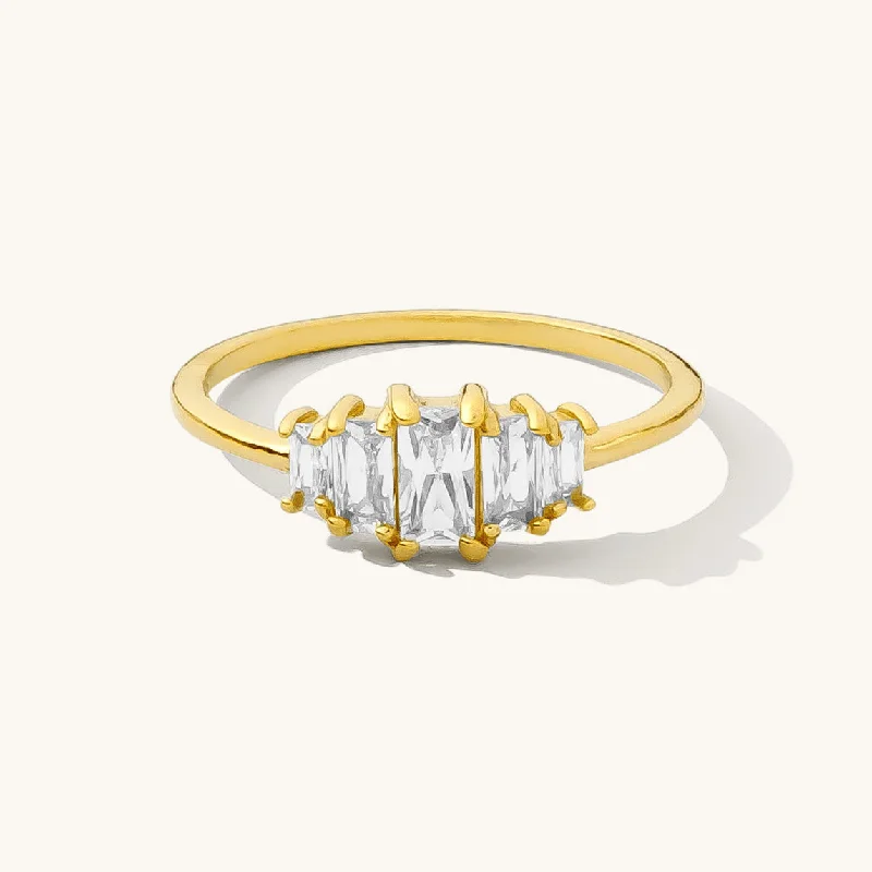 Baguette Cluster Ring