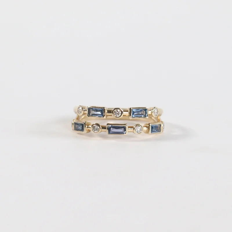 Baguette Yogo and Round Diamond Bezel Ring - SPFJ Custom