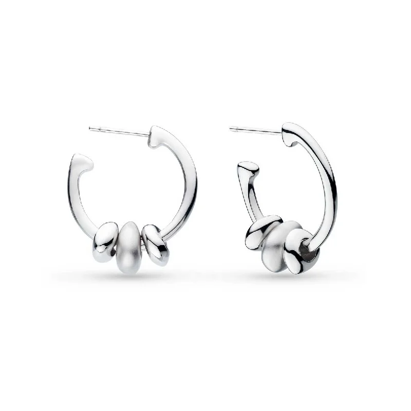 Coast Tumble Sandblast Trio Hoop Earrings, Sterling Silver