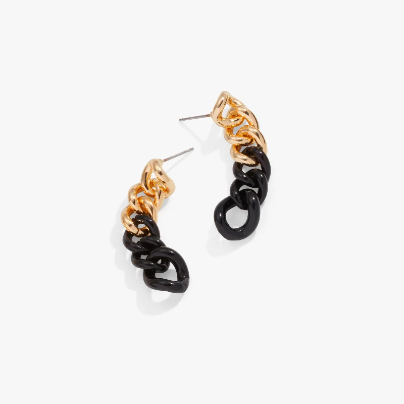 Black and Gold Chain Earrings