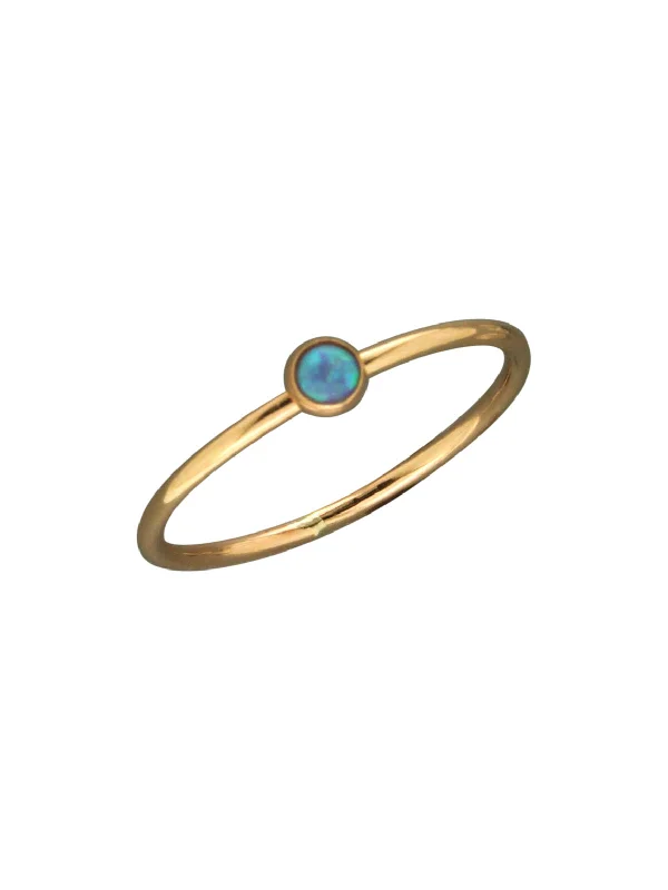 Gold Filled Simple Blue Opal Ring