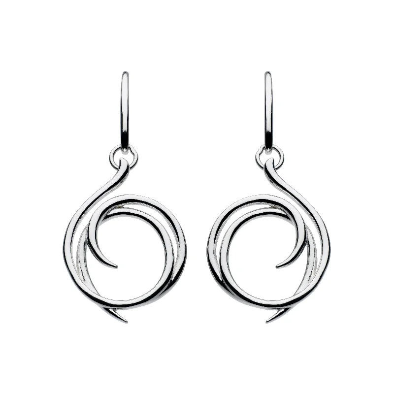 Helix Wrap Drop Earrings, Sterling Silver