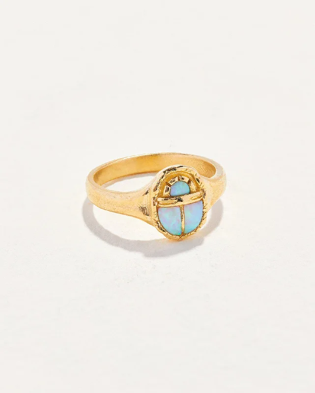 Inlay Scarab Ring