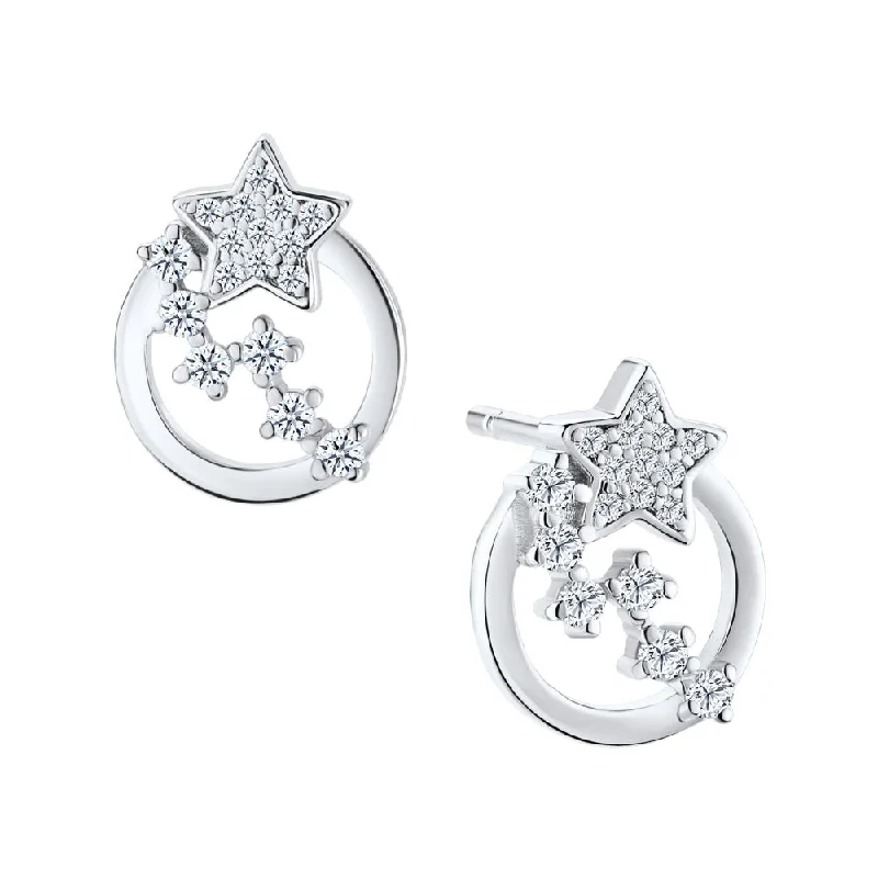 personalized couples ring engraved Moissanite Stars In The Sky Earrings