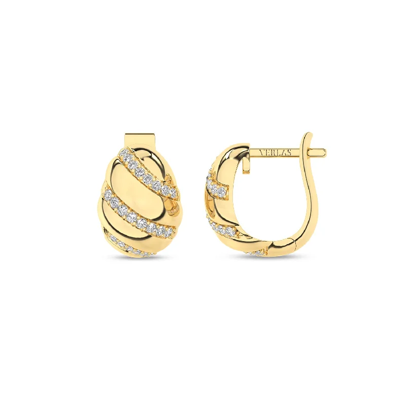 Oval Statement Huggie Hoops