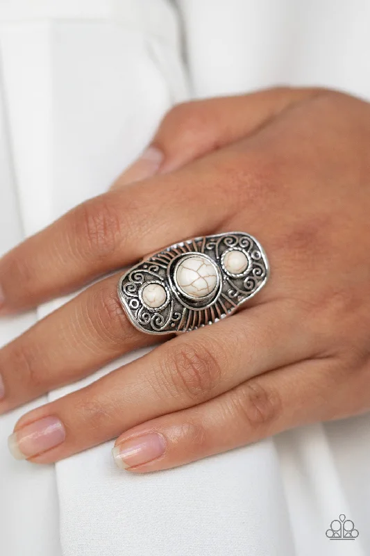 Paparazzi Ring EMP Exclusive ~ Stone Oracle - White