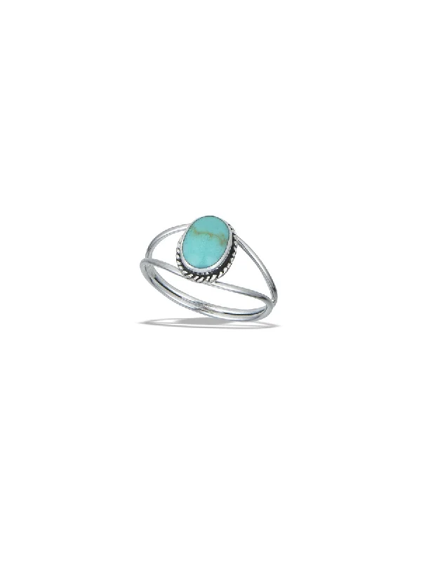 Rope Border Turquoise Ring