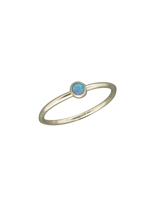 Sterling Silver Blue Opal Ring