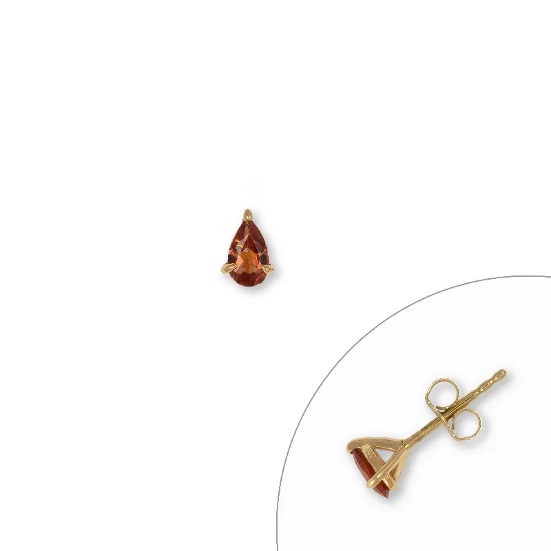 Single Mozambique Garnet Stud, 14K Yellow Gold