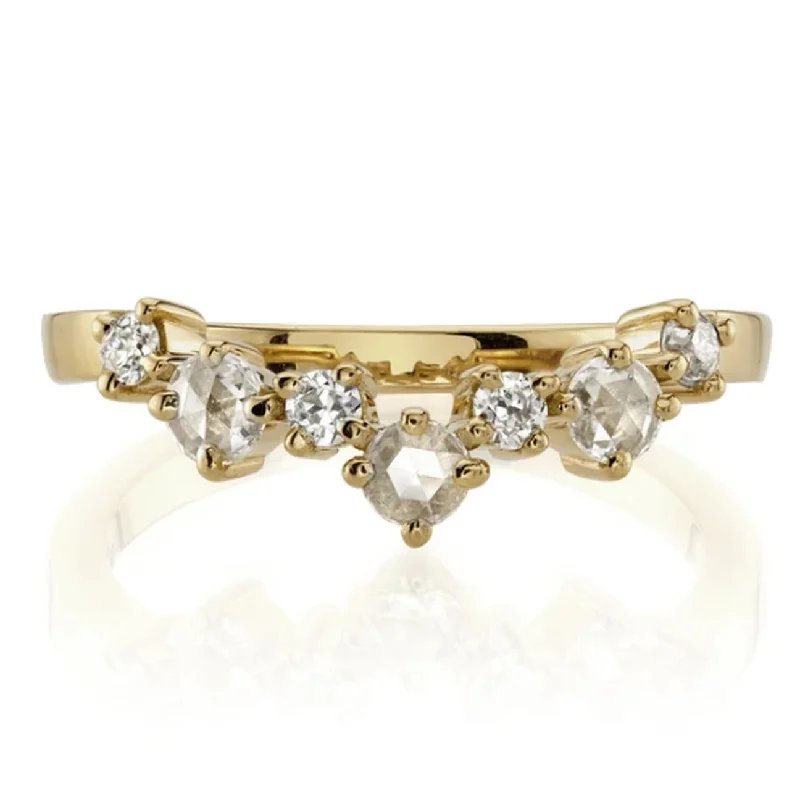 Single Stone 18k Yellow Gold Brooke V Diamond Ring