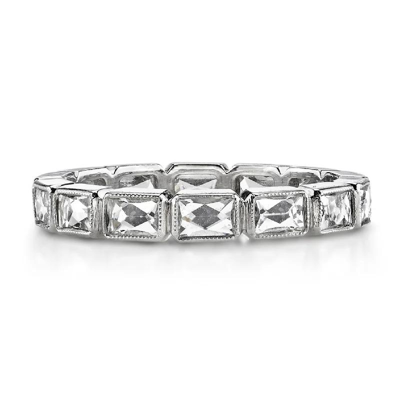 Single Stone Platinum French Cut Julia Band 1.51tw