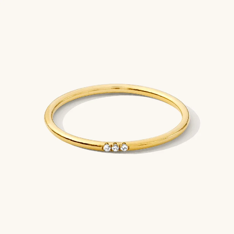 Triple Pavé CZ Stacking Ring