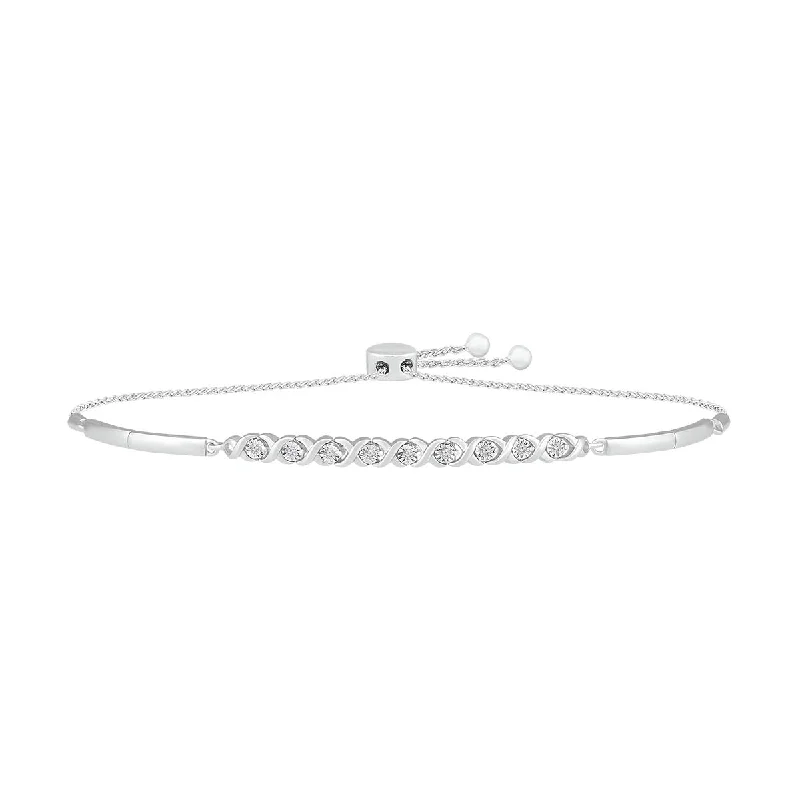 1/10 CTW Diamond Bolo Bracelet in Sterling Silver