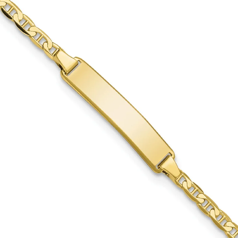 10KT Yellow Gold 5.5-inch 4.3MM Anchor Link ID Bracelet