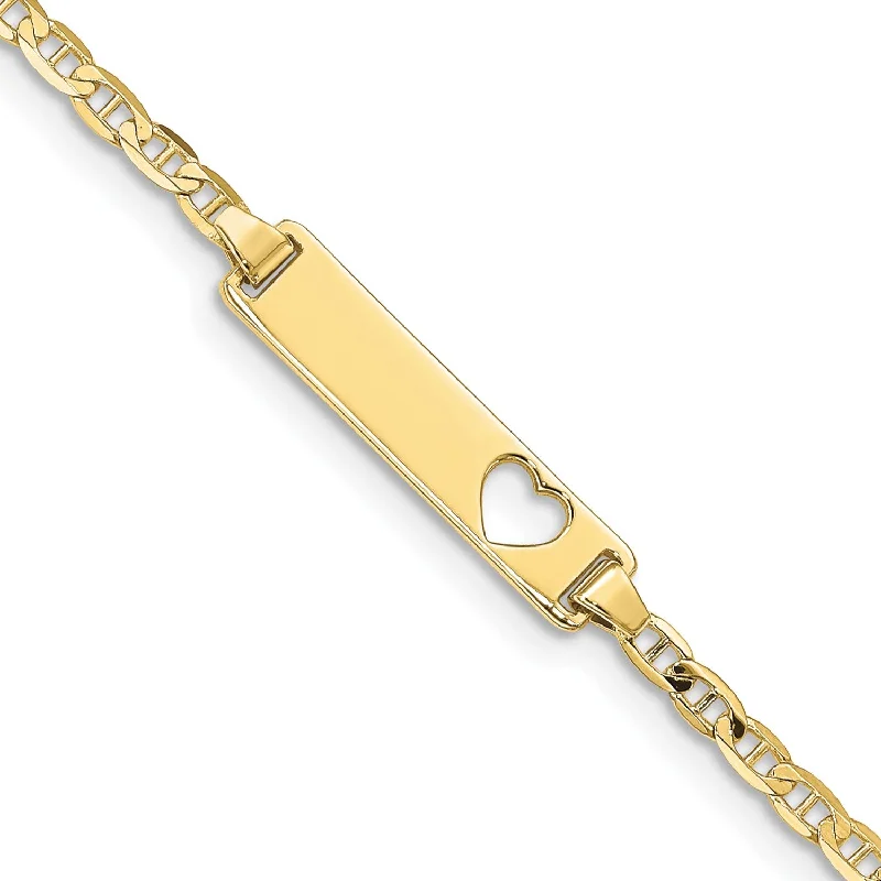 10KT Yellow Gold 5.5-inch 4.8MM Anchor Link ID Bracelet