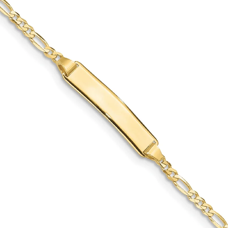 10KT Yellow Gold 6" 5MM Childrens Figaro ID Bracelet