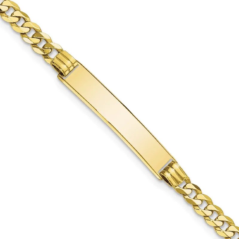 10KT Yellow Gold 7-inch 5.38MM Flat Curb ID Bracelet