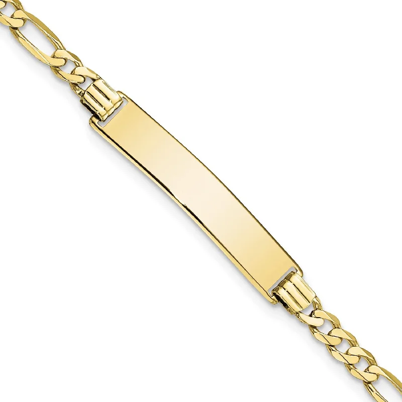 10KT Yellow Gold 8-inch 6.18MM Figaro ID Bracelet