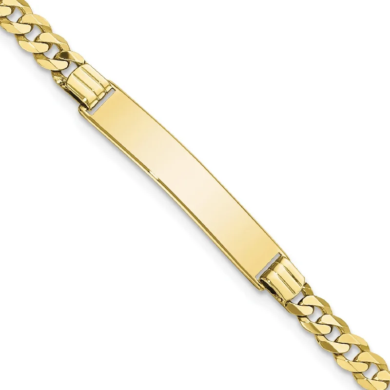 10KT Yellow Gold 8-inch 6.28MM Flat Curb ID Bracelet